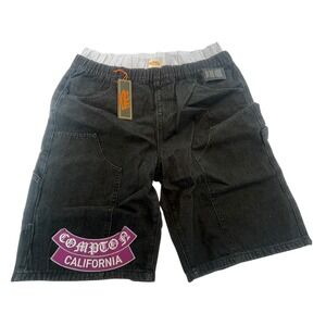 Von Dutch Women's Compton California Black Denim Carpenter Shorts Size‎ 15 NET